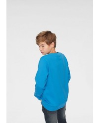 blauer bedruckter Pullover mit einem Rundhalsausschnitt von Bench