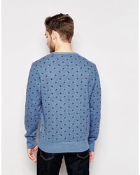 blauer bedruckter Pullover mit einem Rundhalsausschnitt von Ben Sherman