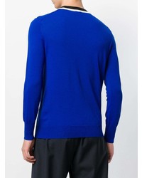 blauer bedruckter Pullover mit einem Rundhalsausschnitt von Kenzo