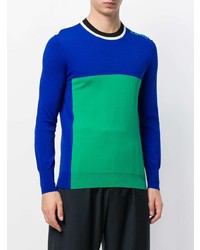 blauer bedruckter Pullover mit einem Rundhalsausschnitt von Kenzo