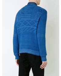 blauer bedruckter Pullover mit einem Rundhalsausschnitt von Kent & Curwen