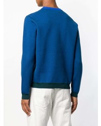 blauer bedruckter Pullover mit einem Rundhalsausschnitt von Kenzo