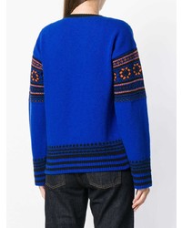 blauer bedruckter Pullover mit einem Rundhalsausschnitt von RED Valentino