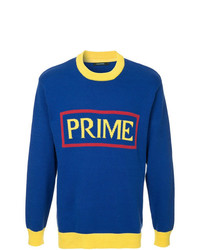 blauer bedruckter Pullover mit einem Rundhalsausschnitt von GUILD PRIME