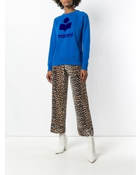 blauer bedruckter Pullover mit einem Rundhalsausschnitt von Isabel Marant Etoile