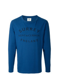 blauer bedruckter Pullover mit einem Rundhalsausschnitt von Kent & Curwen