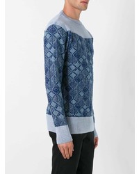 blauer bedruckter Pullover mit einem Rundhalsausschnitt von Vivienne Westwood