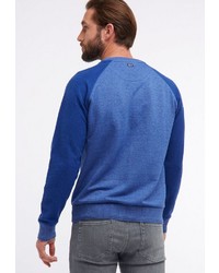 blauer bedruckter Pullover mit einem Rundhalsausschnitt von Petrol Industries