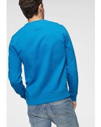 blauer bedruckter Pullover mit einem Rundhalsausschnitt von Tommy Jeans