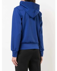 blauer bedruckter Pullover mit einer Kapuze von Comme Des Garcons Play
