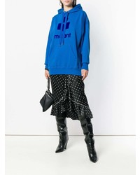 blauer bedruckter Pullover mit einer Kapuze von Isabel Marant Etoile