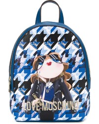 blauer bedruckter Rucksack von Love Moschino