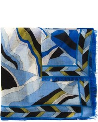 blauer bedruckter Schal von Emilio Pucci
