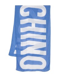 blauer bedruckter Schal von Moschino