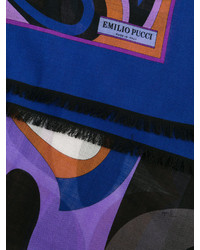 blauer bedruckter Schal von Emilio Pucci