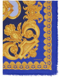 blauer bedruckter Schal von Versace