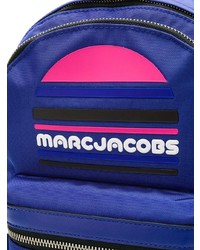 blauer bedruckter Segeltuch Rucksack von Marc Jacobs