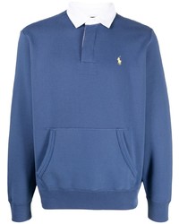blauer bestickter Polo Pullover von Polo Ralph Lauren