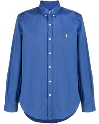 blauer bestickter Polo Pullover von Polo Ralph Lauren