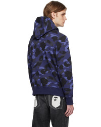 blauer Camouflage Pullover mit einem Kapuze von BAPE