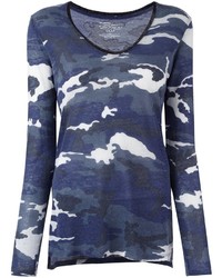 blauer Camouflage Pullover