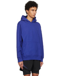 blauer Fleece-Pullover mit einem Kapuze von adidas Originals