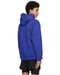 blauer Fleece-Pullover mit einem Kapuze von adidas Originals