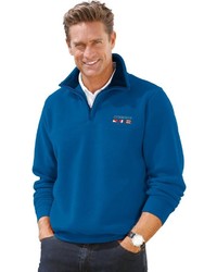 blauer Fleece-Pullover mit einem Reißverschluss am Kragen von CATAMARAN