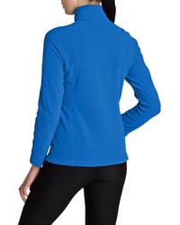 blauer Fleece-Pullover mit einem Reißverschluss am Kragen von Eddie Bauer