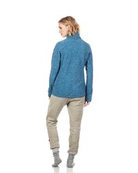 blauer Fleece-Pullover mit einem Reißverschluß von Finside