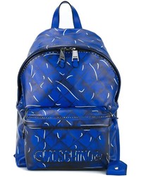 blauer gesteppter Leder Rucksack von Moschino