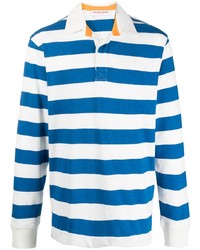 blauer horizontal gestreifter Polo Pullover von Orlebar Brown