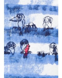 blauer horizontal gestreifter Pullover mit einem Rundhalsausschnitt von Hajo
