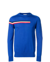 blauer horizontal gestreifter Pullover mit einem Rundhalsausschnitt von Rossignol