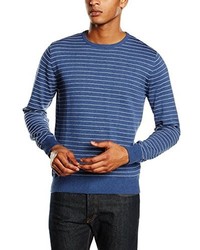 blauer horizontal gestreifter Pullover von Cortefiel