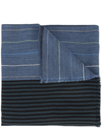 blauer horizontal gestreifter Schal von Paul Smith