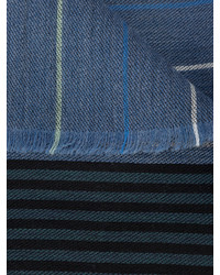 blauer horizontal gestreifter Schal von Paul Smith