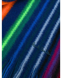 blauer horizontal gestreifter Wollschal von Paul Smith