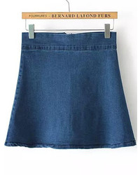 blauer Jeans A-Linienrock