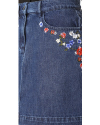 blauer Jeans Minirock von The Kooples