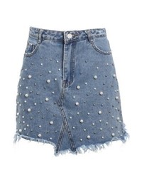 blauer Jeans Minirock von Missguided