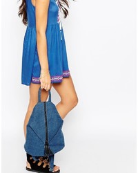 blauer Jeans Rucksack von Asos