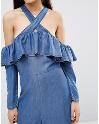 blauer Jumpsuit aus Jeans von Asos