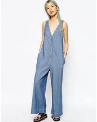 blauer Jumpsuit aus Jeans von Asos