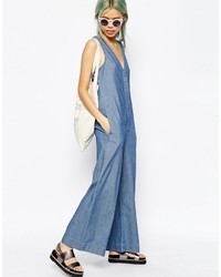 blauer Jumpsuit aus Jeans von Asos