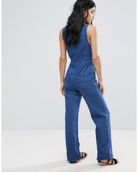 blauer Jumpsuit aus Jeans von Free People