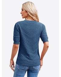 blauer Kurzarmpullover von Imily Bela
