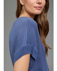 blauer Kurzarmpullover von Laura Scott