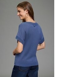 blauer Kurzarmpullover von Laura Scott