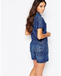 blauer kurzer Jumpsuit aus Jeans von Pepe Jeans